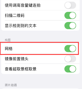 荥经苹果手机维修网点分享iPhone如何开启九宫格构图功能